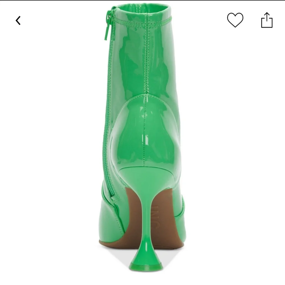 I.N.C. IBRINA STRETCH GREEN BOOTIES SIZE 7 NIB